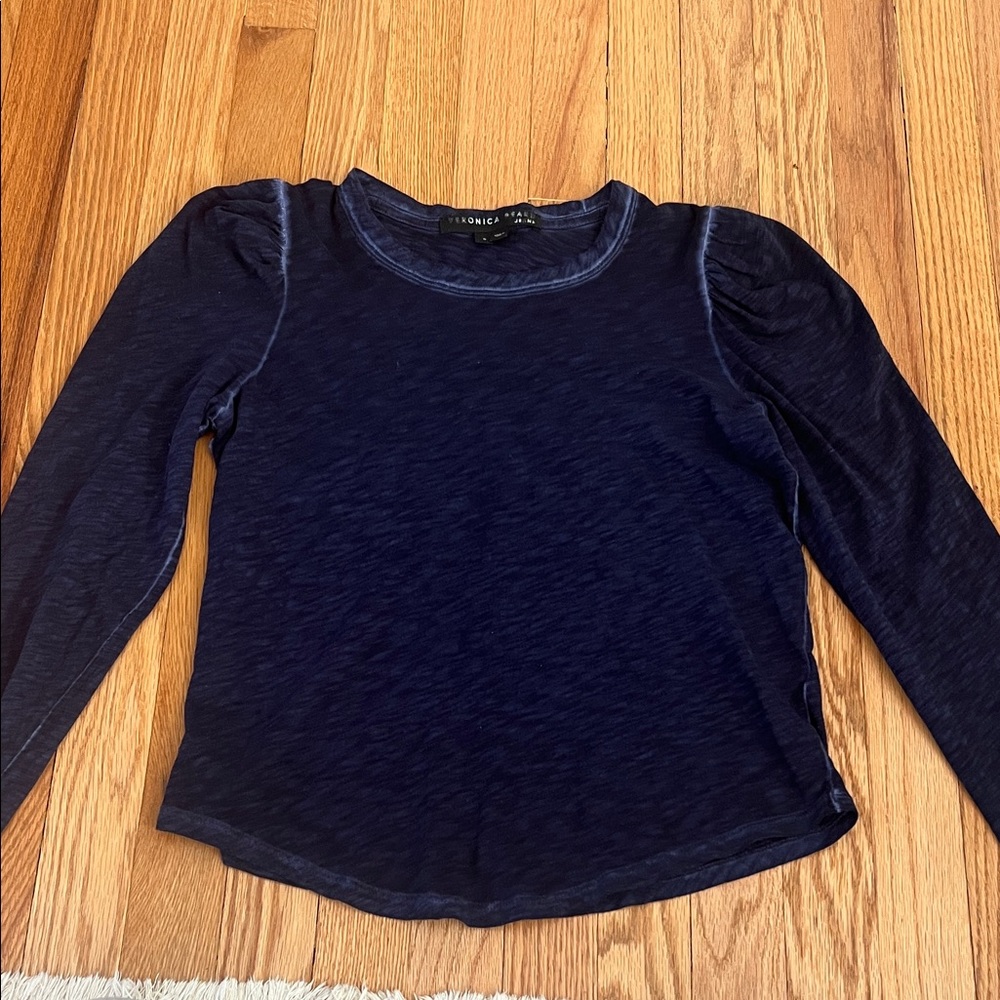 Veronica Beard Navy Long Sleeve Tee